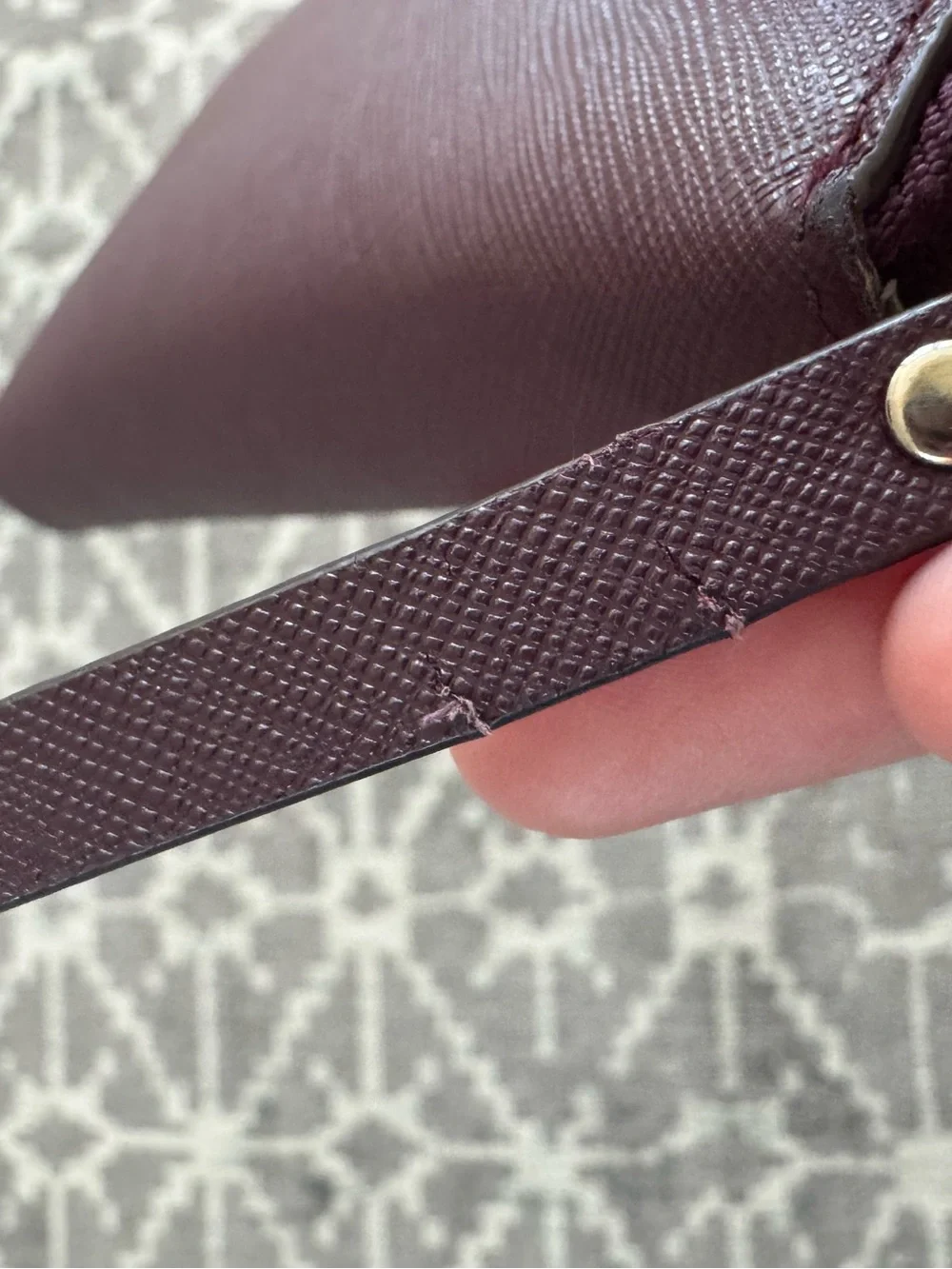 kate spade Plum Textured Leather Wallet with Gold Accent